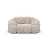 Dolban fauteuil en tissu texturé beige effet nuage