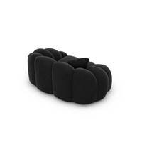 Dolban fauteuil en velours noir effet nuage