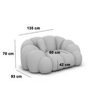 Dolban fauteuil en velours noir effet nuage