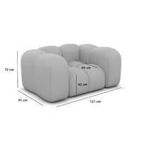 Cotton fauteuil 1 place en tissu texturé gris clair