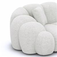 Dolban fauteuil en tissu bouclé blanc effet nuage