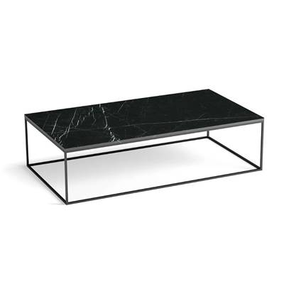 Hélix table basse métal et marbre noir