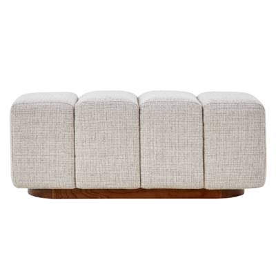 Bobby banc en tissu tweed beige toffee / gris clair