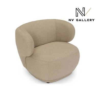 Havane fauteuil en tissu texturé taupe désert