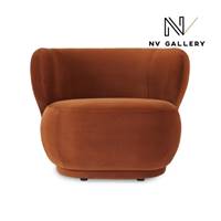 Havane fauteuil en velours terracotta