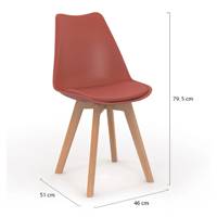 Anabelle lot de 6 chaises scandinaves beige, terracotta et gris foncé