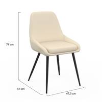 Annah chaise en tissu beige et pieds noirs