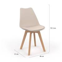 Anabelle chaise scandinave beige et bois clair