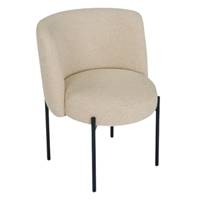 Gilo chaise en tissu beige sésame et métal noir