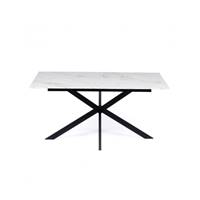Lacky table à manger effet marbre extensible 160-200 pieds croisés