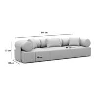 Anicipri canapé 3 places tissu bouclé blanc