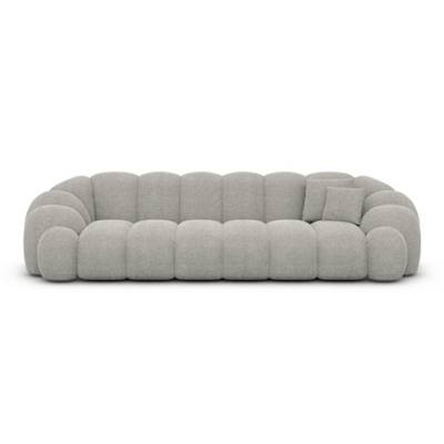 Dolban canapé 4 places en tissu texturé gris clair