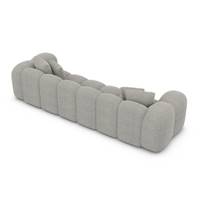 Cotton canapé 4 places en tissu texturé gris clair