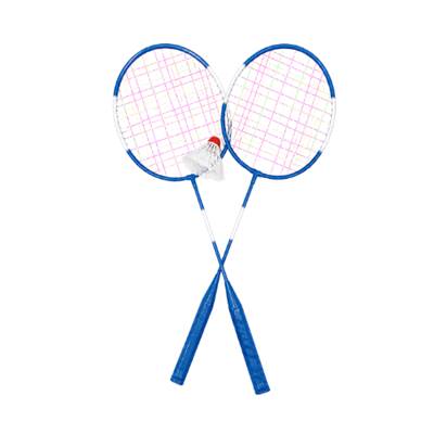 Lot de 2 raquettes de badminton bleues et volant