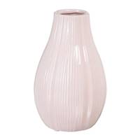 Alice vase rose en céramique strié H20.5cm M