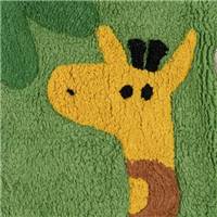 Suivre grand tapis animaux vert en coton