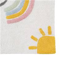Suivre petit tapis marelle ton rose en coton enfant 135x100