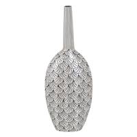 Akcia vase en polyurésine noir et blanc H76cm