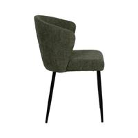 Bardo chaise dossier incurvé en tissu vert