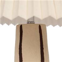 Talya lampadaire en céramique et abat-jout tissu style éventail beige H103cm