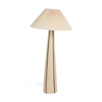 Talya lampadaire en céramique et abat-jout tissu style éventail beige H103cm