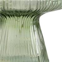 Petite lampe de table champignon vert en verre avec pile et led H15