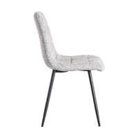 Mantis chaise matelassée marbrée en tissu gris/blanc pieds métal