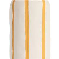 Suria lampe de table en céramique blanc et orange petit abat-jour tissu H48cm