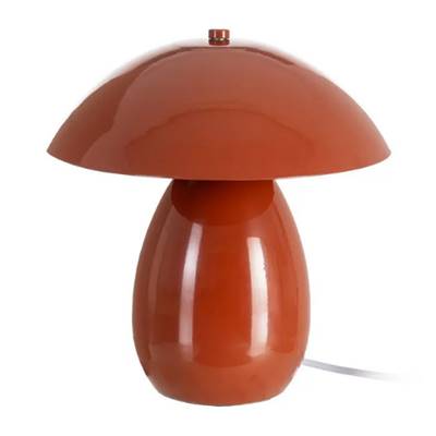 Grato lampe de table champignon gros socle métal terracotta