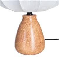 Sorella lampe de table céramique effet marbre liège et abat-jour tissu blanc H25