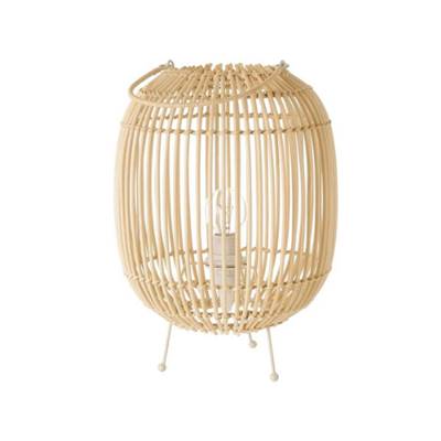 Buri grande lampe métal et osier naturel H31