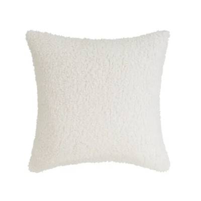 Sherpa coussin bouclé velours naturel 45x45