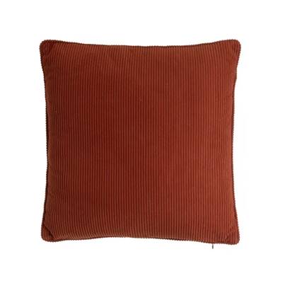 Merely coussin en velours côtelé marron terre 45x45