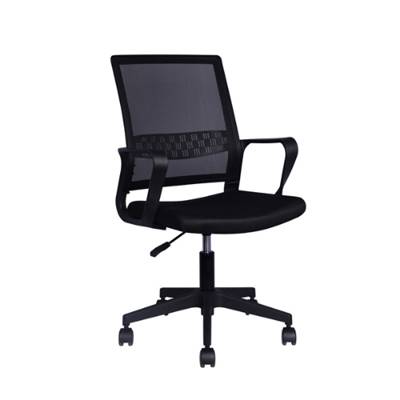 Dylan chaise de bureau en tissu noir simple réglable à roulettes