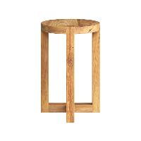 Farmer tabouret rond en bois de teck recyclé H45,5