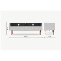 Hedra meuble TV gris et cuivre