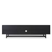 Chalet meuble TV bois noir et pieds noirs 180 cm