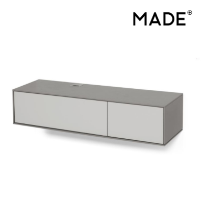 Stretto meuble TV mural gris