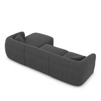 Gankeri canapé d'angle droit en tissu texturé gris anthracite