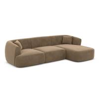 Gankeri canapé d'angle droit en velours marron