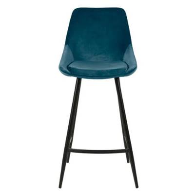 Bari chaise îlot central en velours bleu H67
