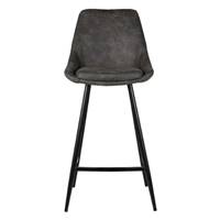 Bari chaise îlot central tissu effet daim gris H67