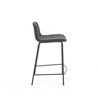 Ice tabouret de bar H65 velours gris elephant