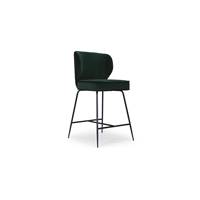 Valo tabouret de bar velours vert cdre et mtal noir