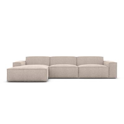 Stacele canapé d'angle gauche en tissu texturé beige