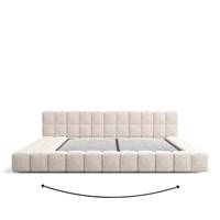 Acaps lit 180x200 avec coffre de rangement modulable tissu texturé beige