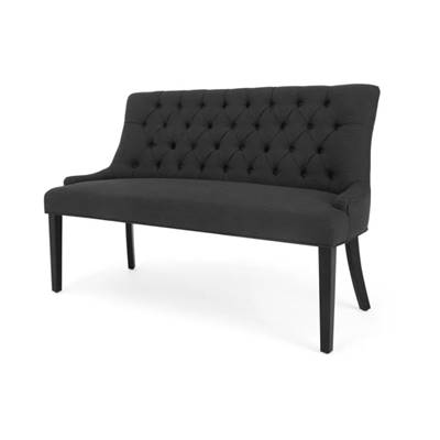 Flynn banc tapissé noir et bouleau