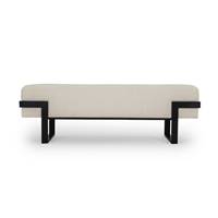 Sunny banc tissu beige nordique et mtal noir