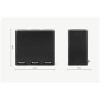 Colter poubelle tri sélectif 3 bacs noir