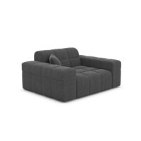 Lodce fauteuil 1 place en tissu texturé gris anthracite